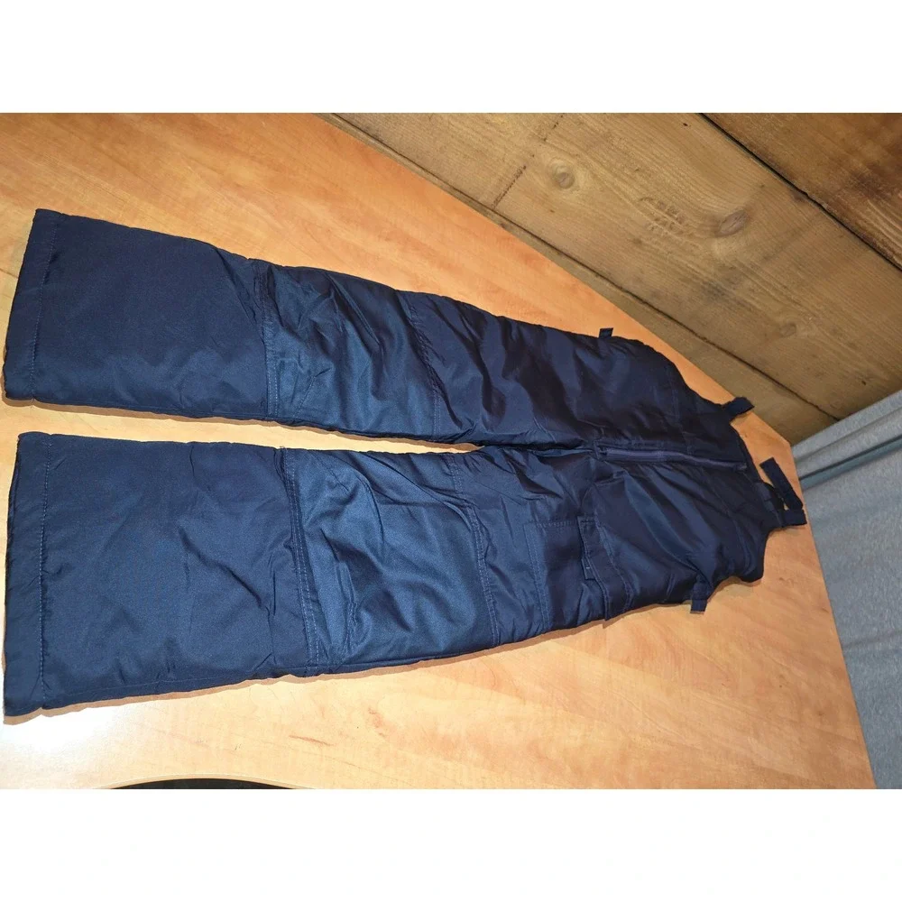 London Fog Boys Navy Blue Insulated Snow Bibs Winter Overalls Size 10/12 Medium